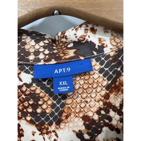 Apt. 9 Python Print Utility Jumpsuit Womens XXL Short Sleeve One Piece Tan - Picture 4 of 12